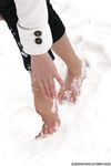 Feet - Oksana B - 2011-09-22 Hot feet on wet snow