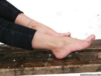 Feet - Oksana B - 2011-09-22 Hot feet on wet snow