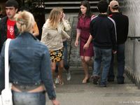 Feet - Olya with friends - 2006-02-15 Fire and glass test for bare feet