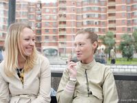 Feet - Olya with friends - 2006-02-15 Fire and glass test for bare feet