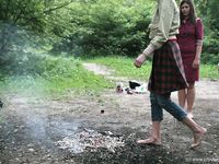 Feet - Olya with friends - 2006-02-15 Fire and glass test for bare feet