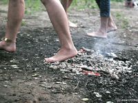 Feet - Olya with friends - 2006-02-15 Fire and glass test for bare feet