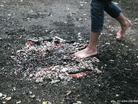 Feet - Olya with friends - 2006-02-15 Fire and glass test for bare feet