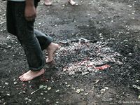 Feet - Olya with friends - 2006-02-15 Fire and glass test for bare feet