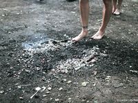 Feet - Olya with friends - 2006-02-15 Fire and glass test for bare feet