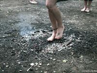 Feet - Olya with friends - 2006-02-15 Fire and glass test for bare feet