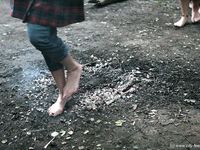 Feet - Olya with friends - 2006-02-15 Fire and glass test for bare feet