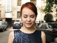 Feet - Toria - 2013-08-24 Redhead beauty in blue dress