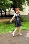 Feet - Toria - 2013-08-24 Redhead beauty in blue dress