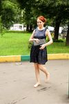 Feet - Toria - 2013-08-24 Redhead beauty in blue dress