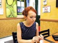 Feet - Toria - 2013-08-24 Redhead beauty in blue dress