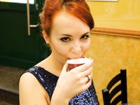 Feet - Toria - 2013-08-24 Redhead beauty in blue dress