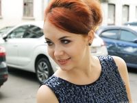 Feet - Toria - 2013-08-24 Redhead beauty in blue dress