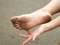 Feet - Toria - 2013-08-24 Redhead beauty in blue dress