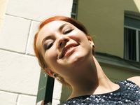 Feet - Toria - 2013-08-24 Redhead beauty in blue dress