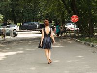 Feet - Toria - 2013-08-24 Redhead beauty in blue dress