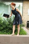 Feet - Toria - 2013-08-24 Redhead beauty in blue dress