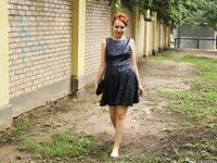 Feet - Toria - 2013-08-24 Redhead beauty in blue dress
