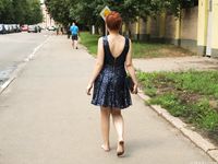 Feet - Toria - 2013-08-24 Redhead beauty in blue dress