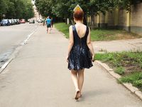 Feet - Toria - 2013-08-24 Redhead beauty in blue dress