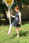 Feet - Toria - 2013-08-24 Redhead beauty in blue dress
