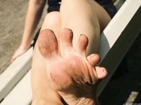 Feet - Toria - 2013-08-24 Redhead beauty in blue dress