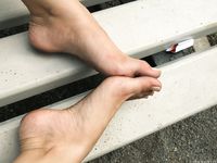 Feet - Toria - 2013-08-24 Redhead beauty in blue dress