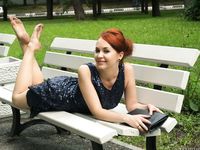 Feet - Toria - 2013-08-24 Redhead beauty in blue dress