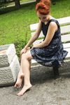 Feet - Toria - 2013-08-24 Redhead beauty in blue dress