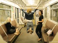 Feet - Valya + Ira + Jenya - 2006-12-25 Three barefoot girls