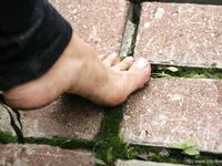 Feet - Valya + Ira + Jenya - 2006-12-25 Three barefoot girls