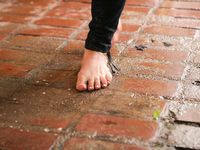 Feet - Valya + Ira + Jenya - 2006-12-25 Three barefoot girls