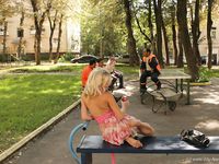 Feet - Valya - 2005-12-09 Sexy flexible feet in the city surroundings