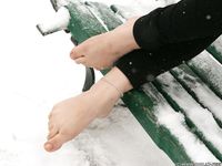 Feet - Victoria - 2013-06-12 Barefoot in deep fresh snow