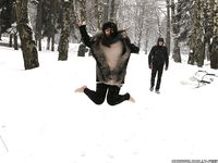 Feet - Victoria - 2013-06-12 Barefoot in deep fresh snow