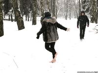 Feet - Victoria - 2013-06-12 Barefoot in deep fresh snow