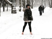 Feet - Victoria - 2013-06-12 Barefoot in deep fresh snow