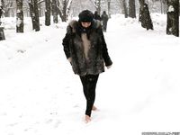 Feet - Victoria - 2013-06-12 Barefoot in deep fresh snow