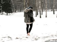 Feet - Victoria - 2013-06-12 Barefoot in deep fresh snow