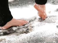 Feet - Victoria - 2013-06-12 Barefoot in deep fresh snow