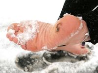 Feet - Victoria - 2013-06-12 Barefoot in deep fresh snow