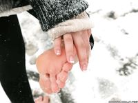 Feet - Victoria - 2013-06-12 Barefoot in deep fresh snow