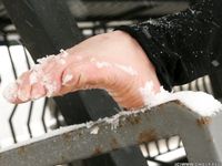 Feet - Victoria - 2013-06-12 Barefoot in deep fresh snow