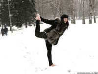 Feet - Victoria - 2013-06-12 Barefoot in deep fresh snow