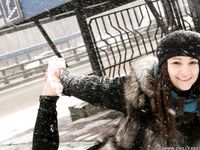 Feet - Victoria - 2013-06-12 Barefoot in deep fresh snow