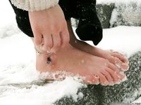 Feet - Victoria - 2013-06-12 Barefoot in deep fresh snow
