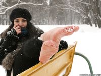 Feet - Victoria - 2013-06-12 Barefoot in deep fresh snow