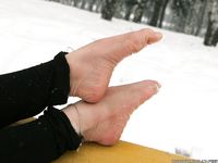 Feet - Victoria - 2013-06-12 Barefoot in deep fresh snow