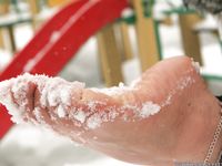 Feet - Victoria - 2013-06-12 Barefoot in deep fresh snow