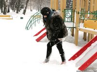 Feet - Victoria - 2013-06-12 Barefoot in deep fresh snow